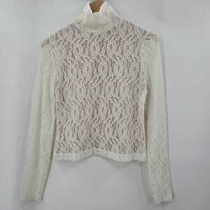 Judith Hart Women Vtg 90s Coquette Fairy Whimsy Victorian Semi-sheer Lace Top S